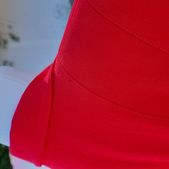 VINTAGE ESCADA Double Breasted Red Wool Blazer 42 10 Jacket Gold Buttons 1980s - Picture 8 of 16